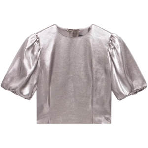 Mint Velvet Metallic Puff Sleeve Top